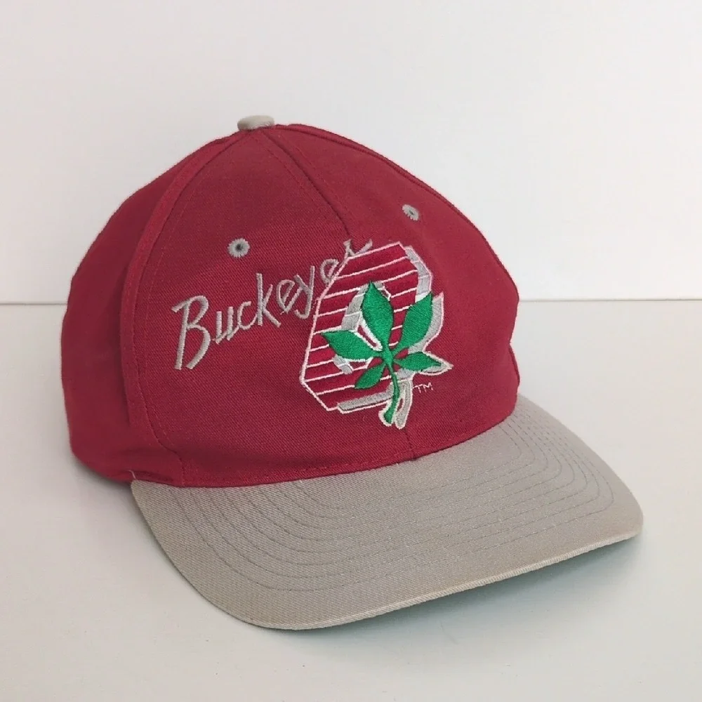 Ohio State Buckeyes Nutmeg Logo Hat - Red & Gray Strapback‎ Cap